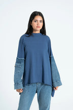 Denim Sleeves Sweatshirt