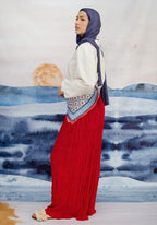 Pleated pants in Red