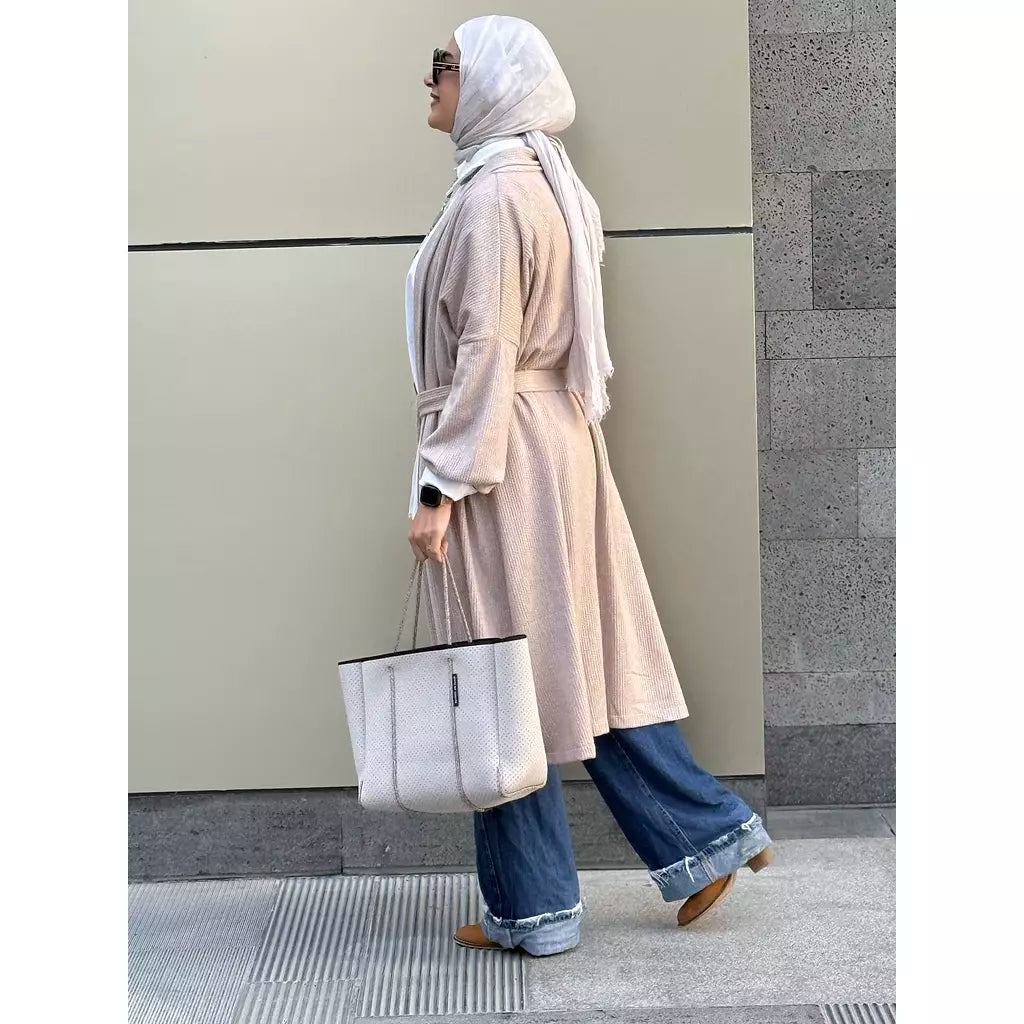 Braided wool cardigan