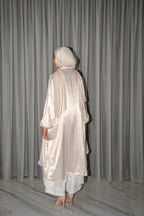Double Layered Emilia Kaftan in Pearl with a hint of Pink