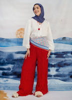 Pleated pants in Red