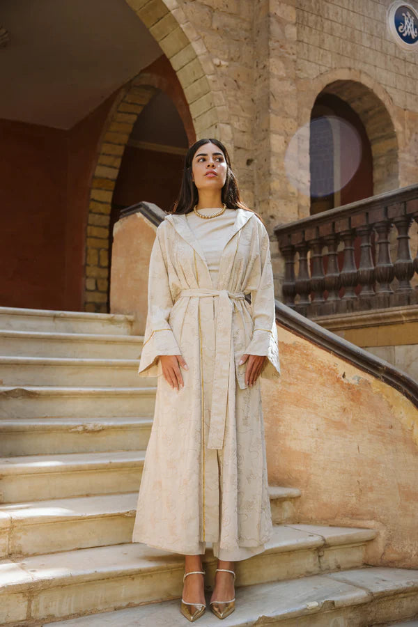 Embroidery kaftan - beige embroidery