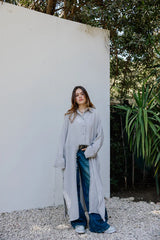 Fringed out cape in Grey