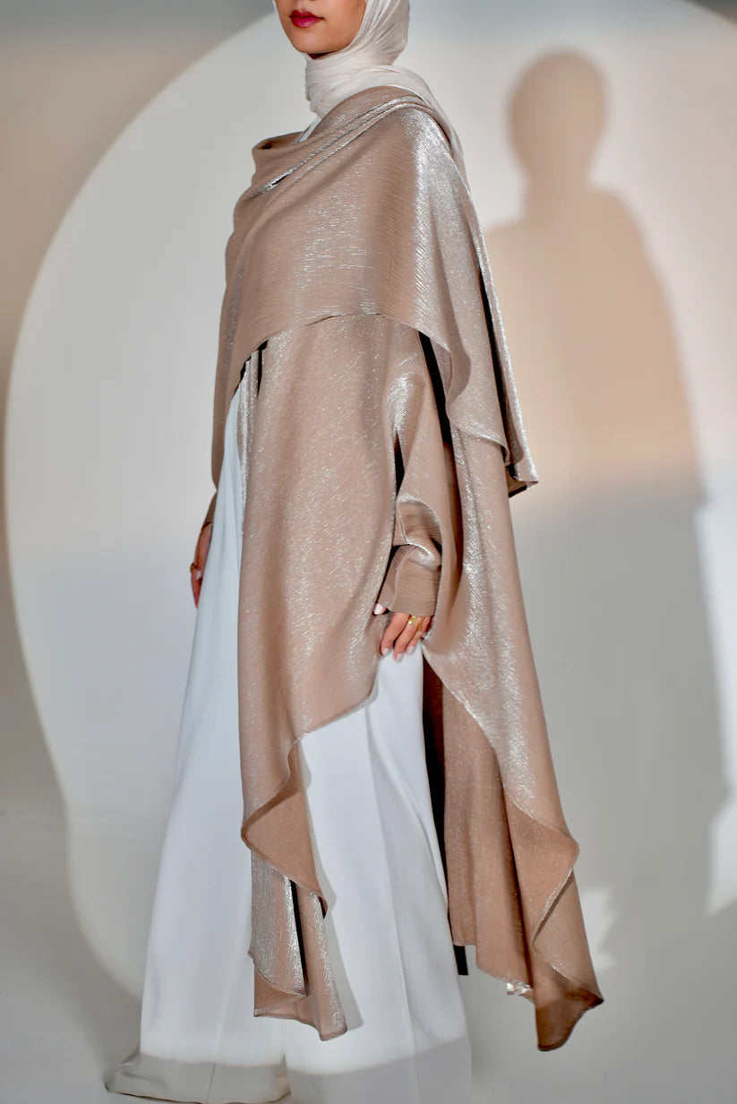 Starry Nights Shawl Kaftan in Tan