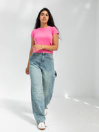 High Waist Light Wash Baggy Jeans