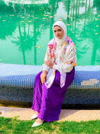 Pleated pants in Purple