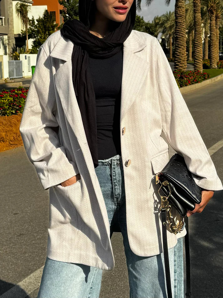 Utility blazer in beige