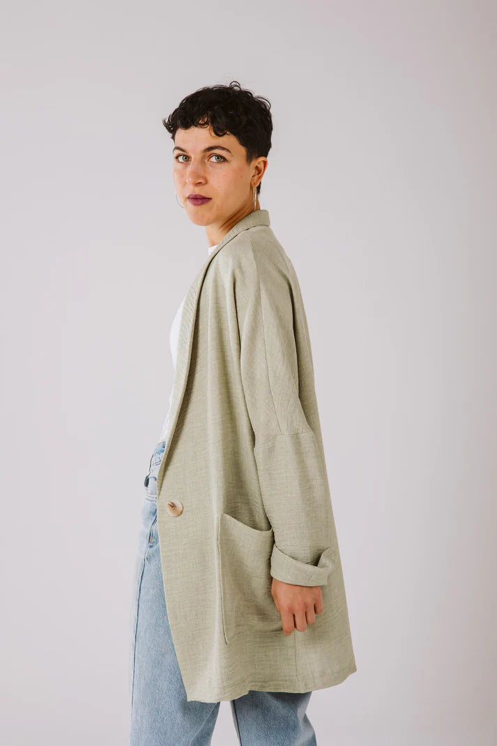 Not so serious blazer in mint. (Available only at leilet el eid bazar or after eid)