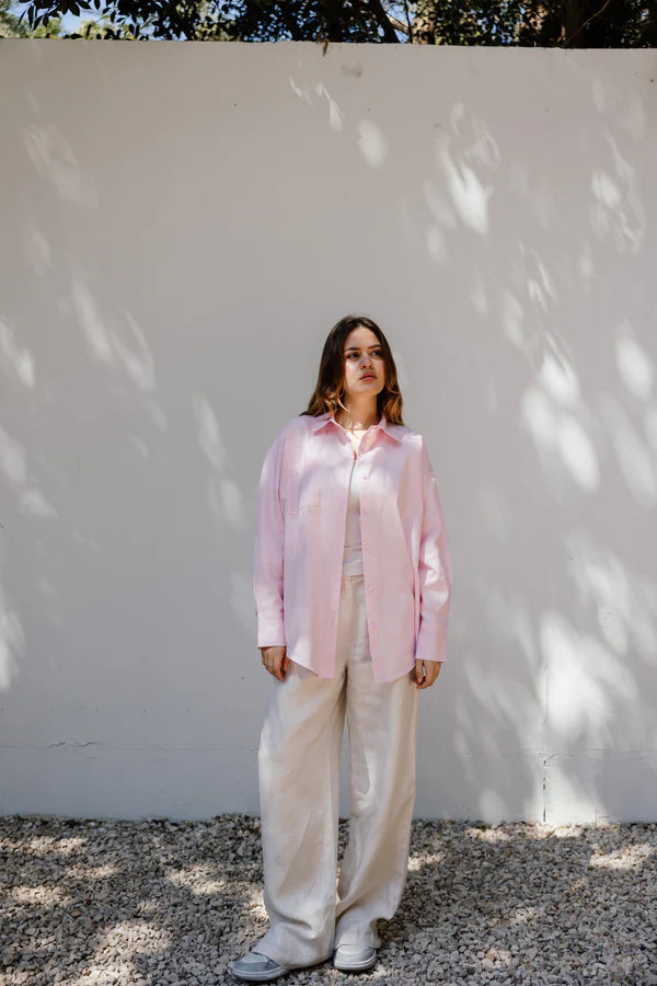 Linen shirt in Pink