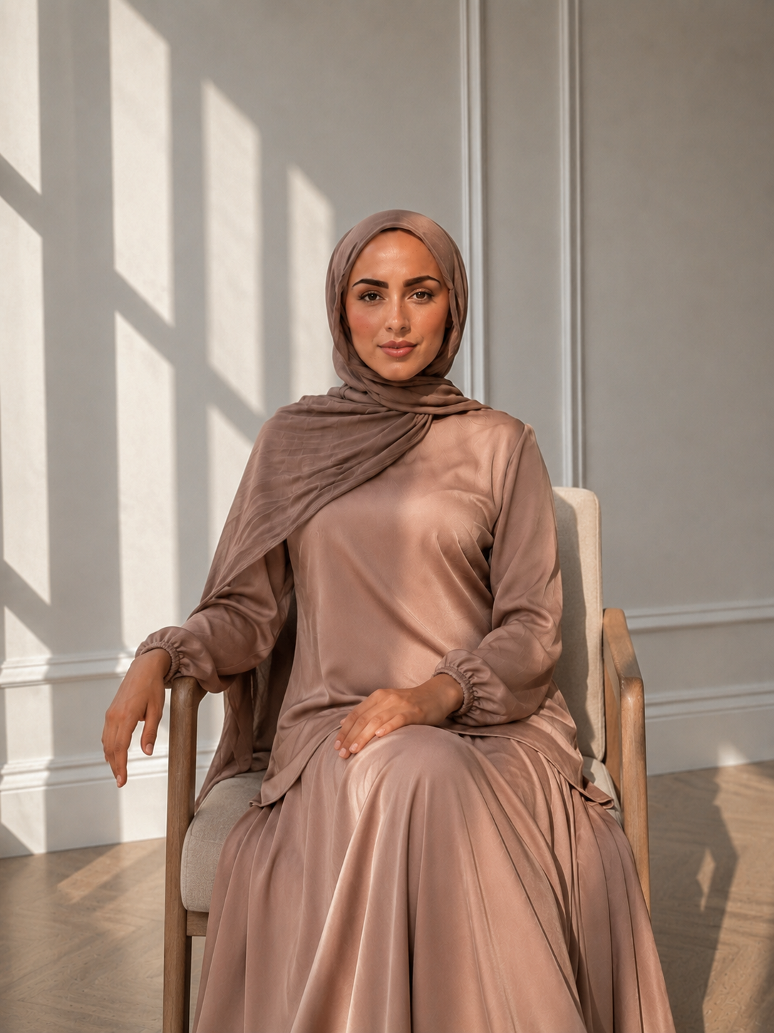 Silk Asymmetric Set C603 Cafè