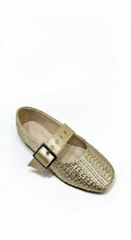 Gold Braided Mary Jane Ballerinas