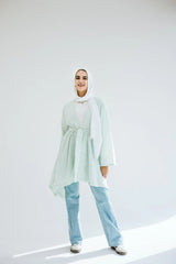Sunny asymmetrical kimono in mint