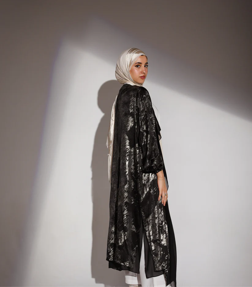 Hazie Trench in Black x Gold Wash