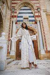 Embroidery kaftan - taupe embroidery