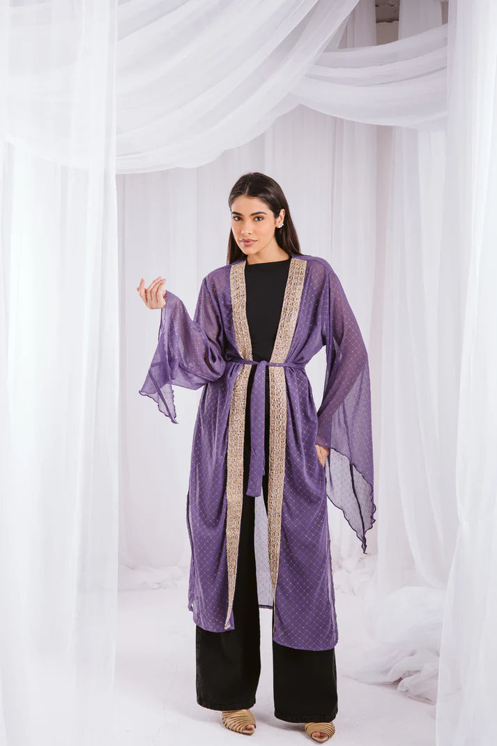 Dotted kaftan in purple