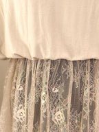 Sleeveless lace cotton top