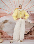 Pleated pants in White