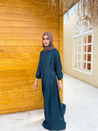 Flow Belted  Dress Dark TealC601