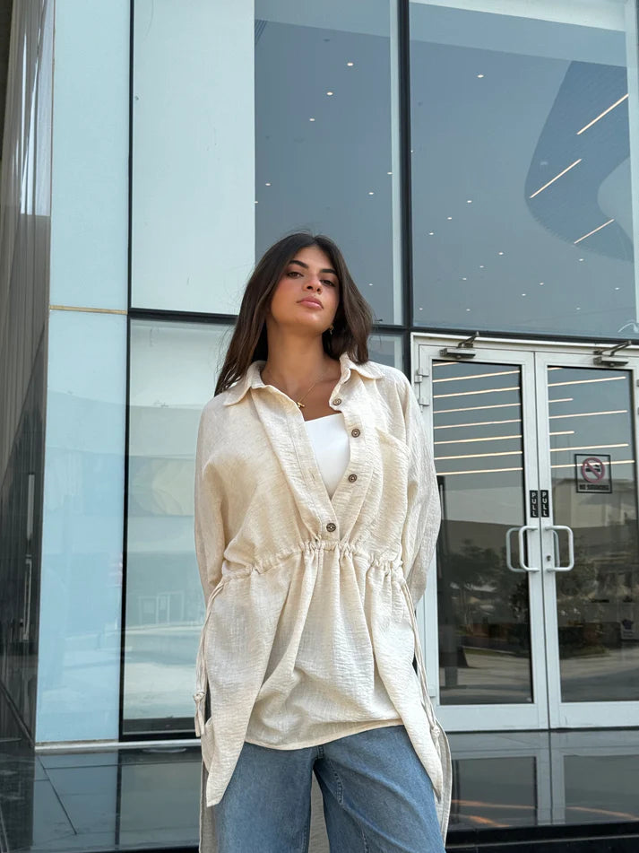 Wrap it chemise in beige