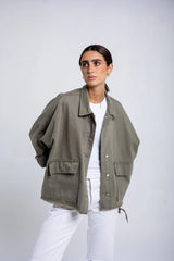 Denim jacket in olive