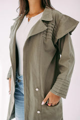 The ruffle denim in olive