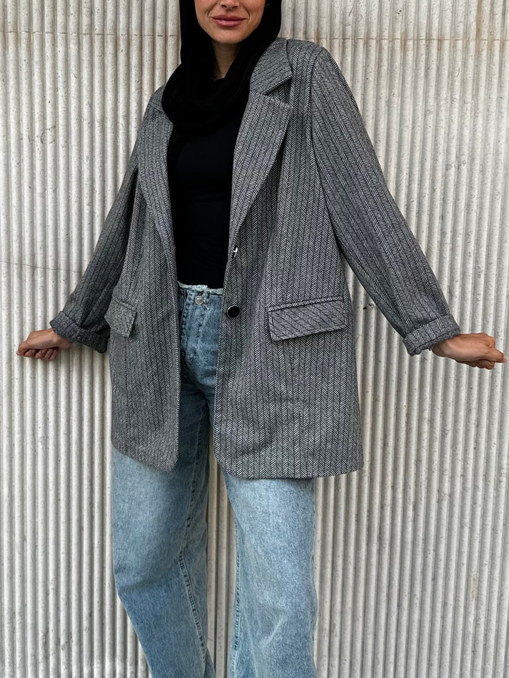 Utility blazer in grey