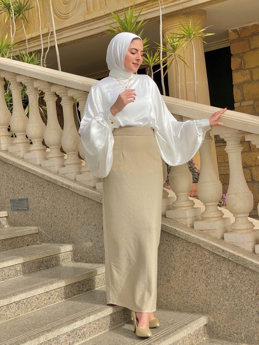 Pencil Gold Skirt