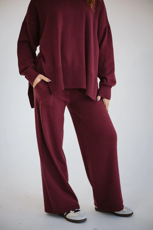 Knit set in Burgundy