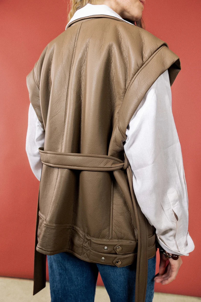 Belted Leather Vest