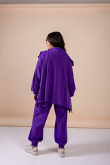 The asymmetrical set in purple