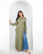 Floral Flow Long Linen shirt