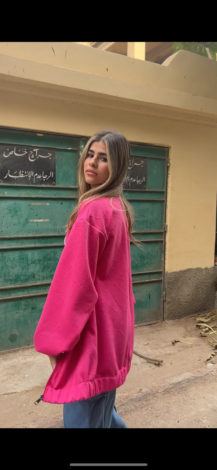 The pocket jacket in fushia