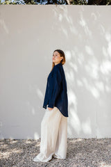 Linen shirt in Navy Blue