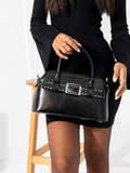 Black Studded Buckle Bag