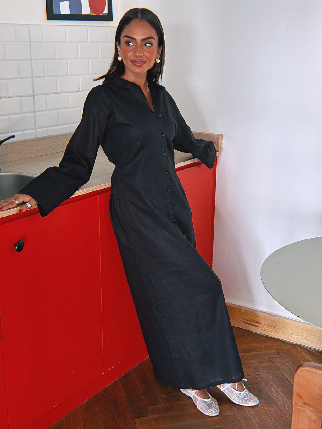 Sunday Linen Dress - Black