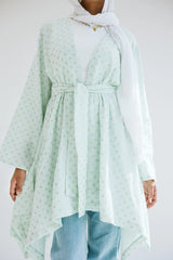 Sunny asymmetrical kimono in mint