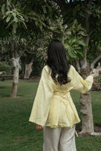 Back Tie Linen Blouse