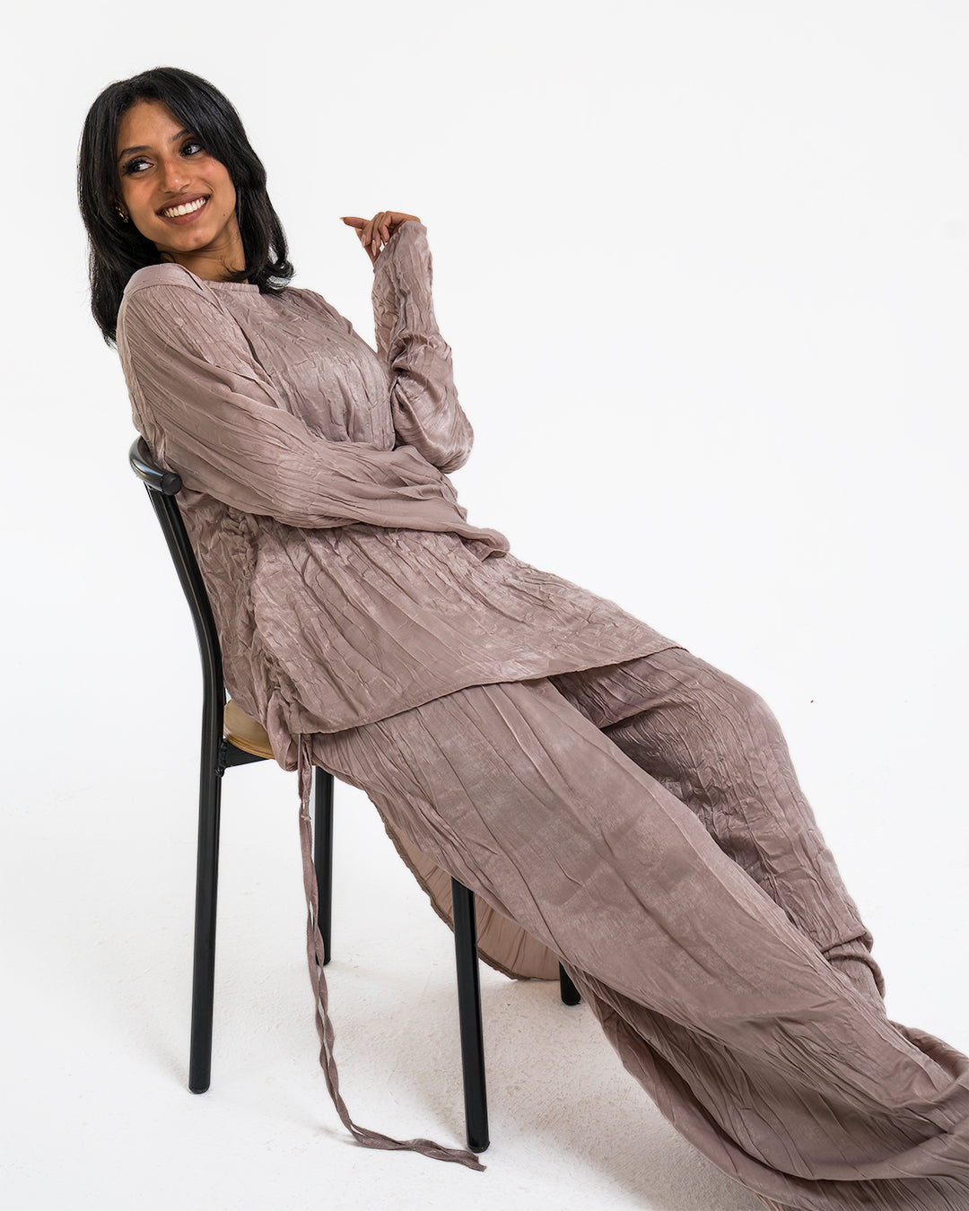 Bougie Girl Premium Wrinkled Satin Set