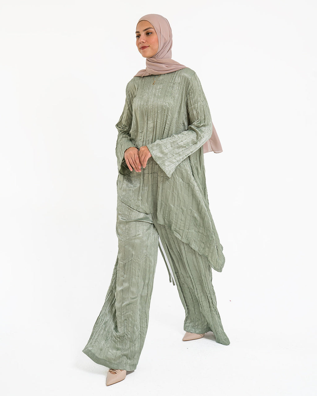 Bougie Girl Premium Wrinkled Satin Set