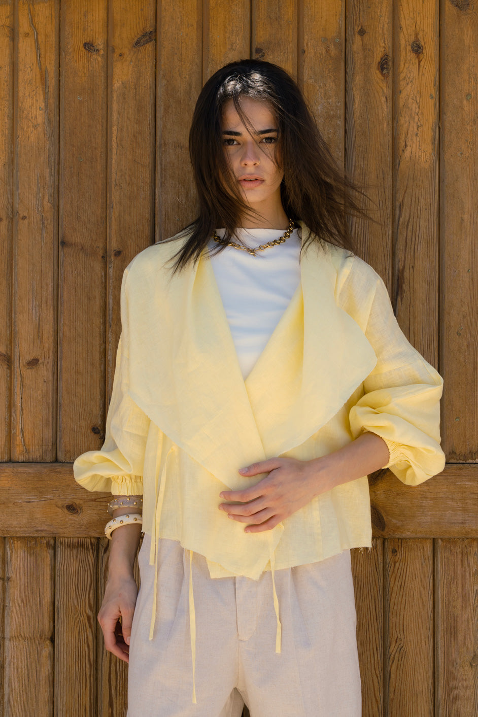 The linen jacket - Yellow