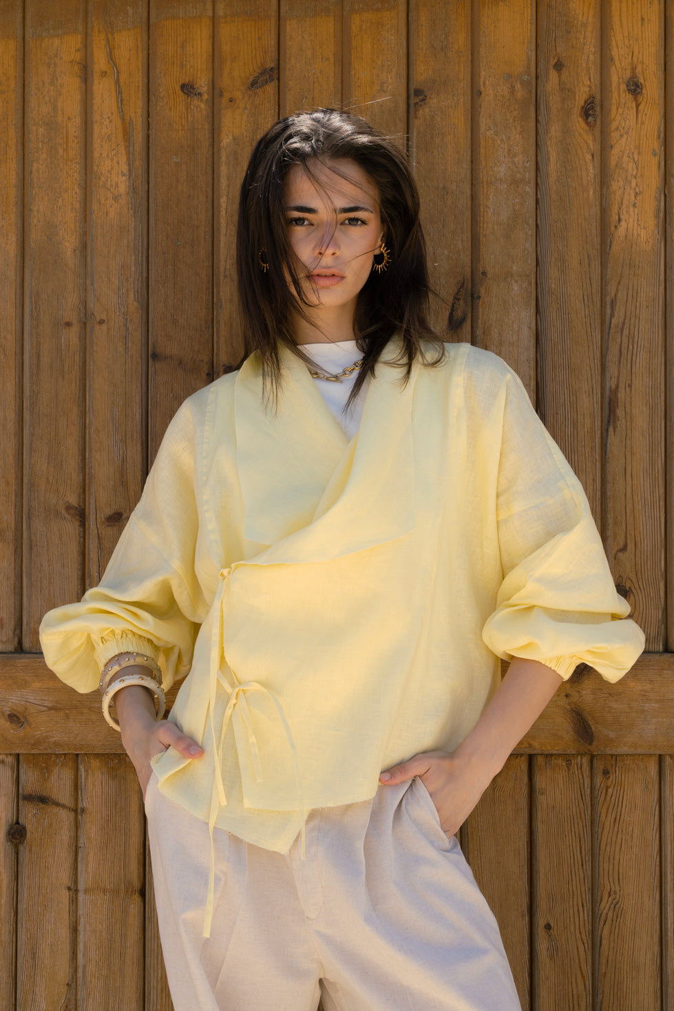 The linen jacket - Yellow