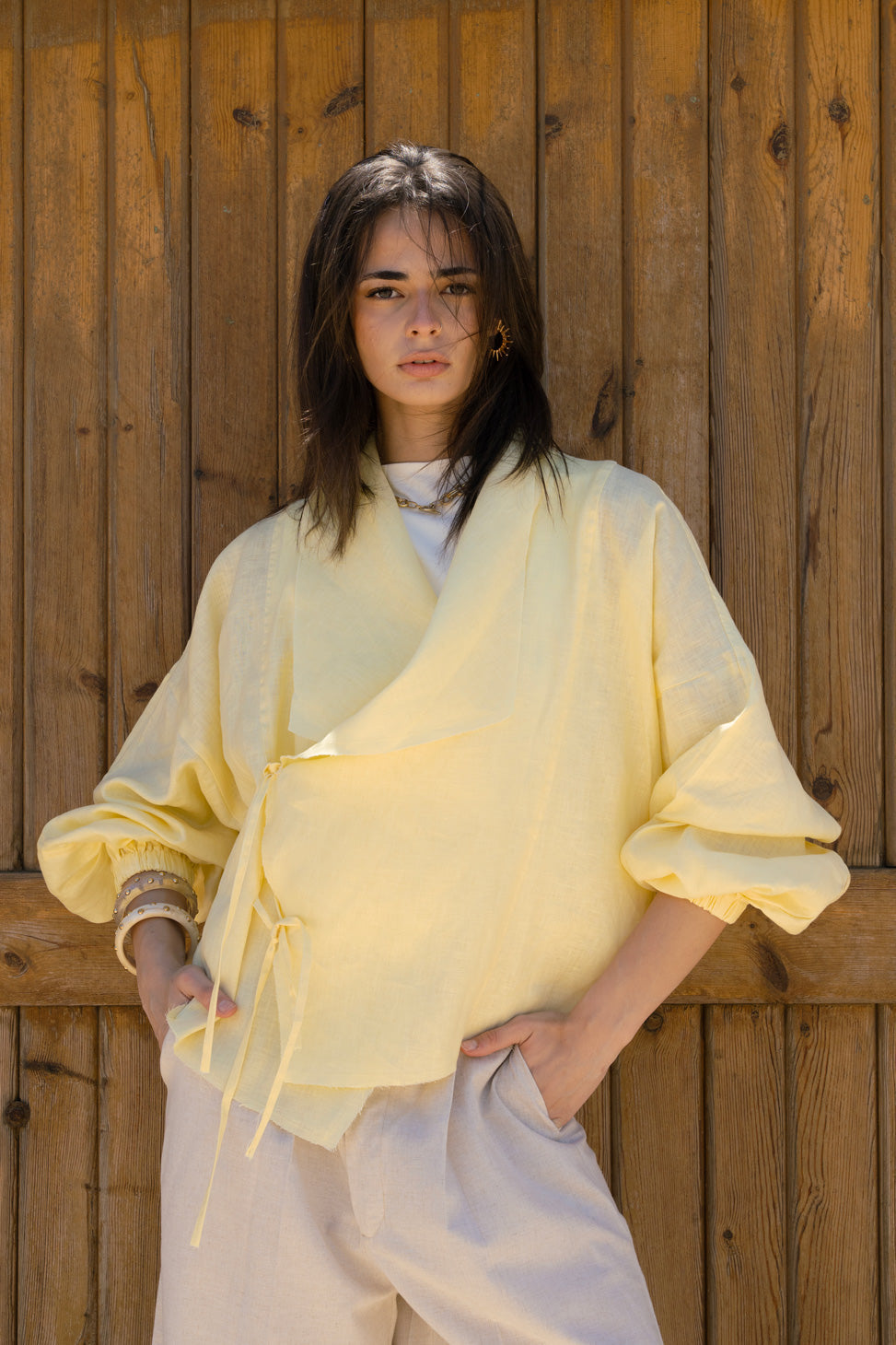The linen jacket - Yellow