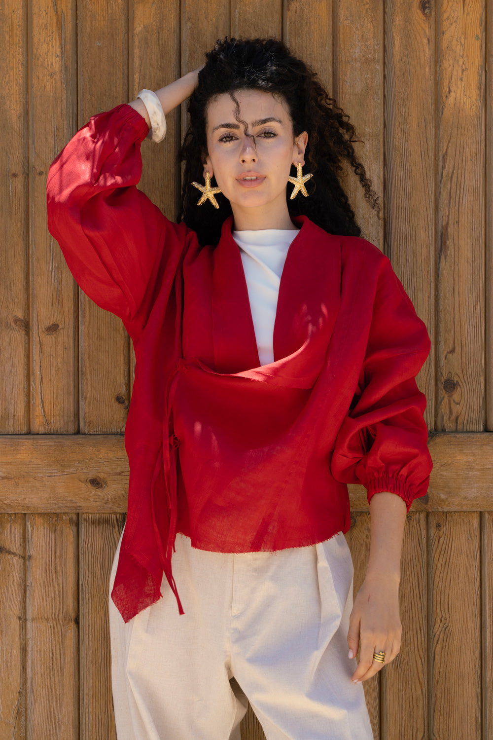 The linen jacket - Red