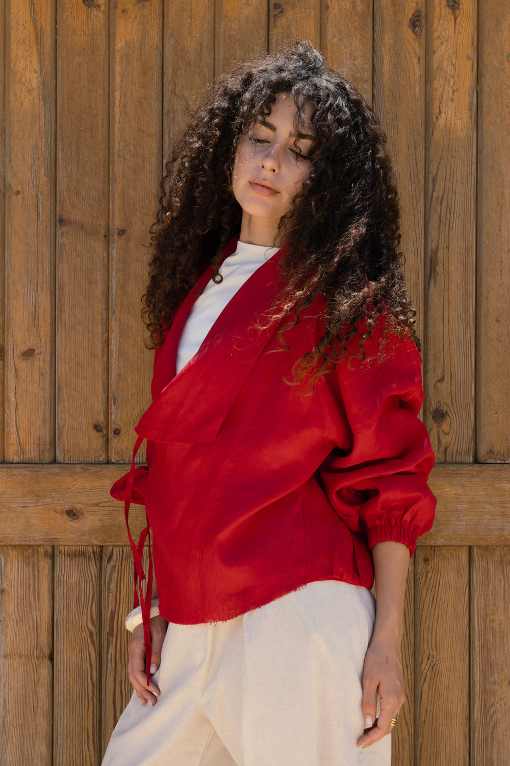 The linen jacket - Red