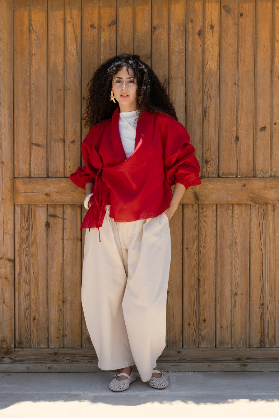 The linen jacket - Red