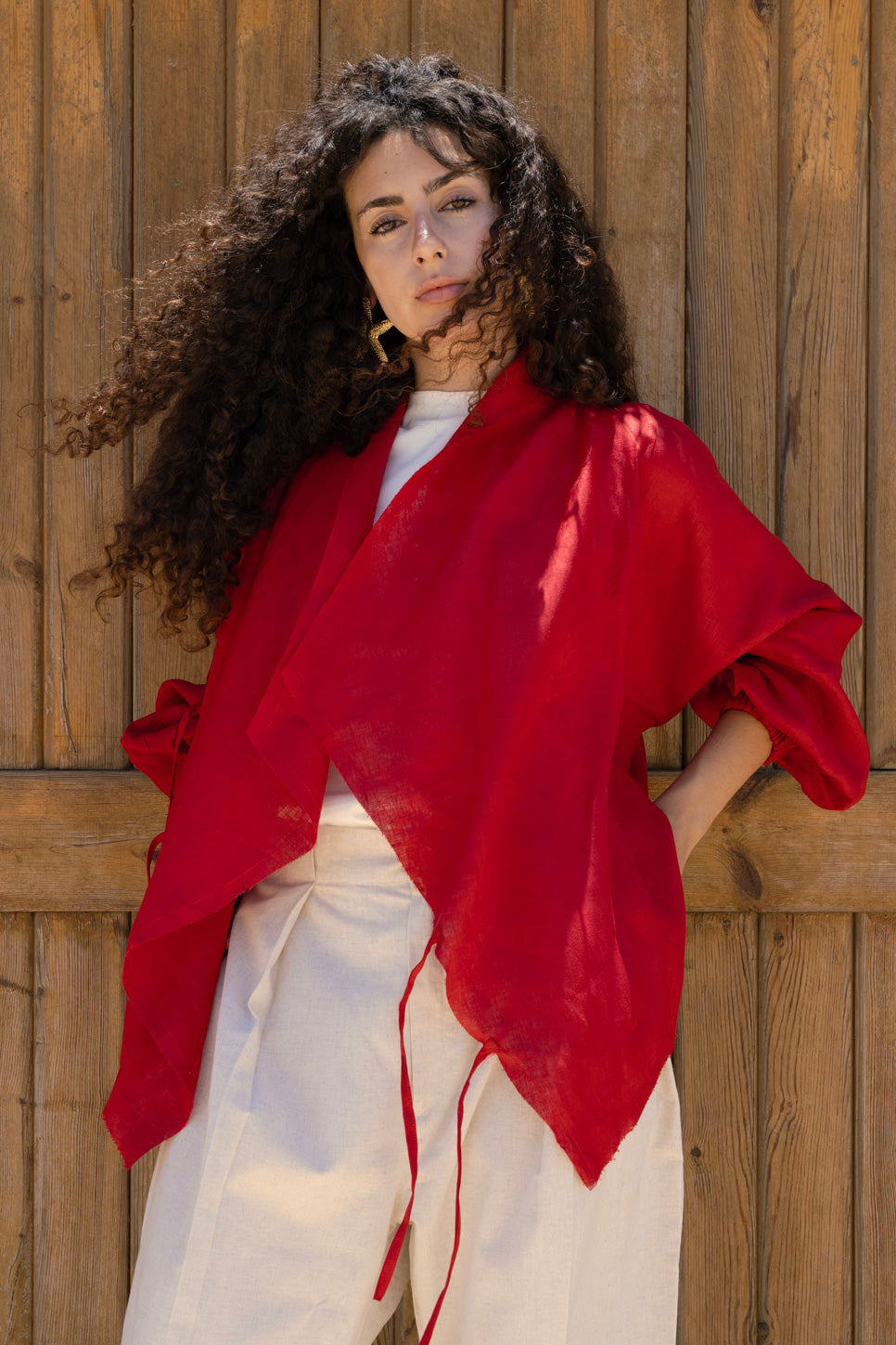 The linen jacket - Red