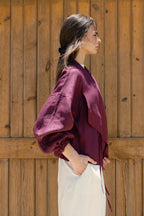 The linen jacket - plum