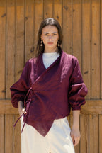 The linen jacket - plum