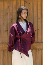 The linen jacket - plum