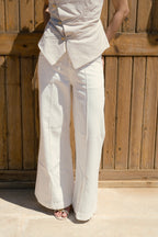 Midrise Wide-leg Jeans - White
